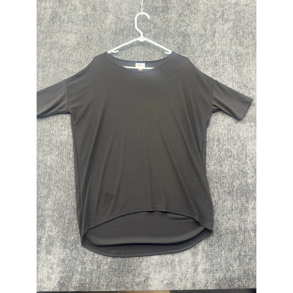 LuLaRoe Tunic Top Womens XS Black Stretch Casual Simply Comfortable High Low Hem